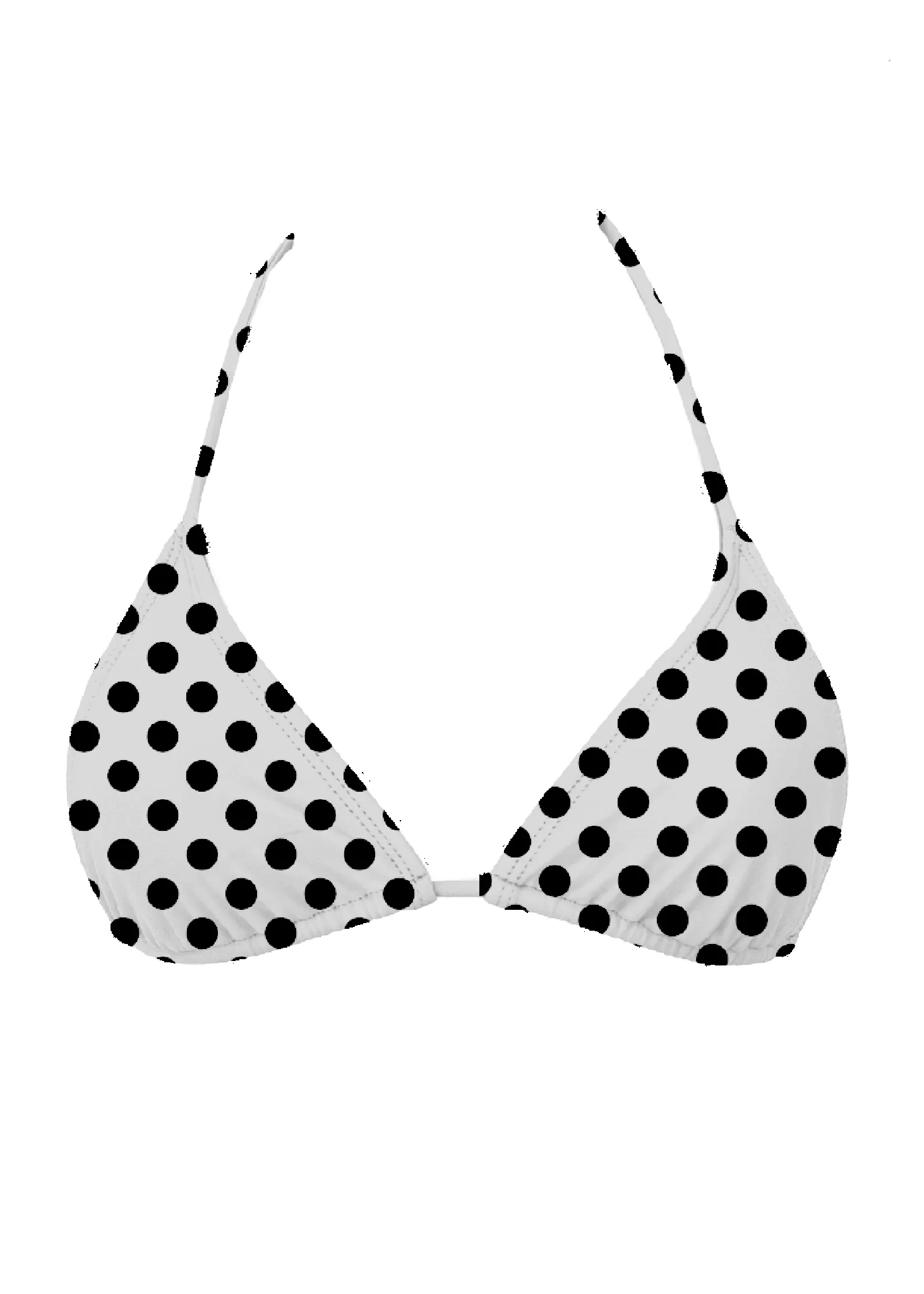 001 Triangle Bikini Top - White Polka Dot - Image 2